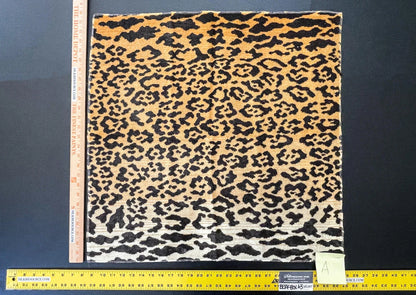 11 Berkbox63 27"x27" Scalamandre Square Old World Weavers Leopard Velvet in Piccolo Hiend Animal skin Cheetah Orange Black Velvet MSRP USD 500+/yard