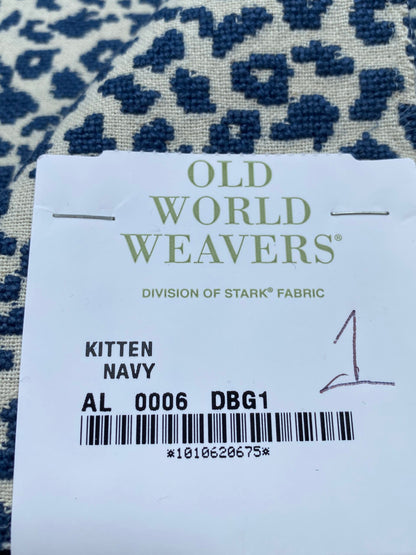 2 Berkbox92 Square Jacquard by Old World Weavers Kitten Navy Blue White Abstract Small Scale MSRP USD300+/y