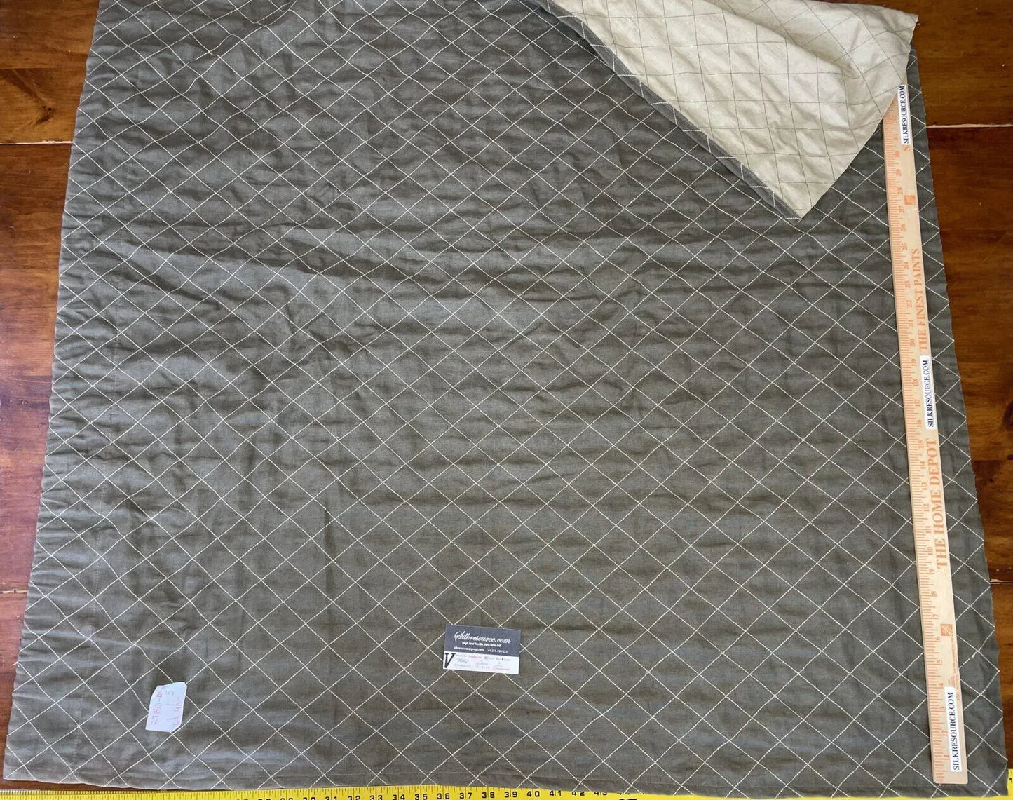 19 Boxv Scalamandre Square Showroom Sample 1.2 Yard Mossy Green Squares