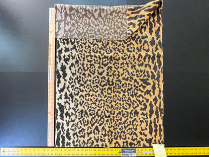 13 Berkbox63 27"x1.2yard Scalamandre Old World Weavers Leopard Velvet Piccolo  Linen Hiend Animal skin Cheetah Orange Black Velvet MSRP USD 500+/yard