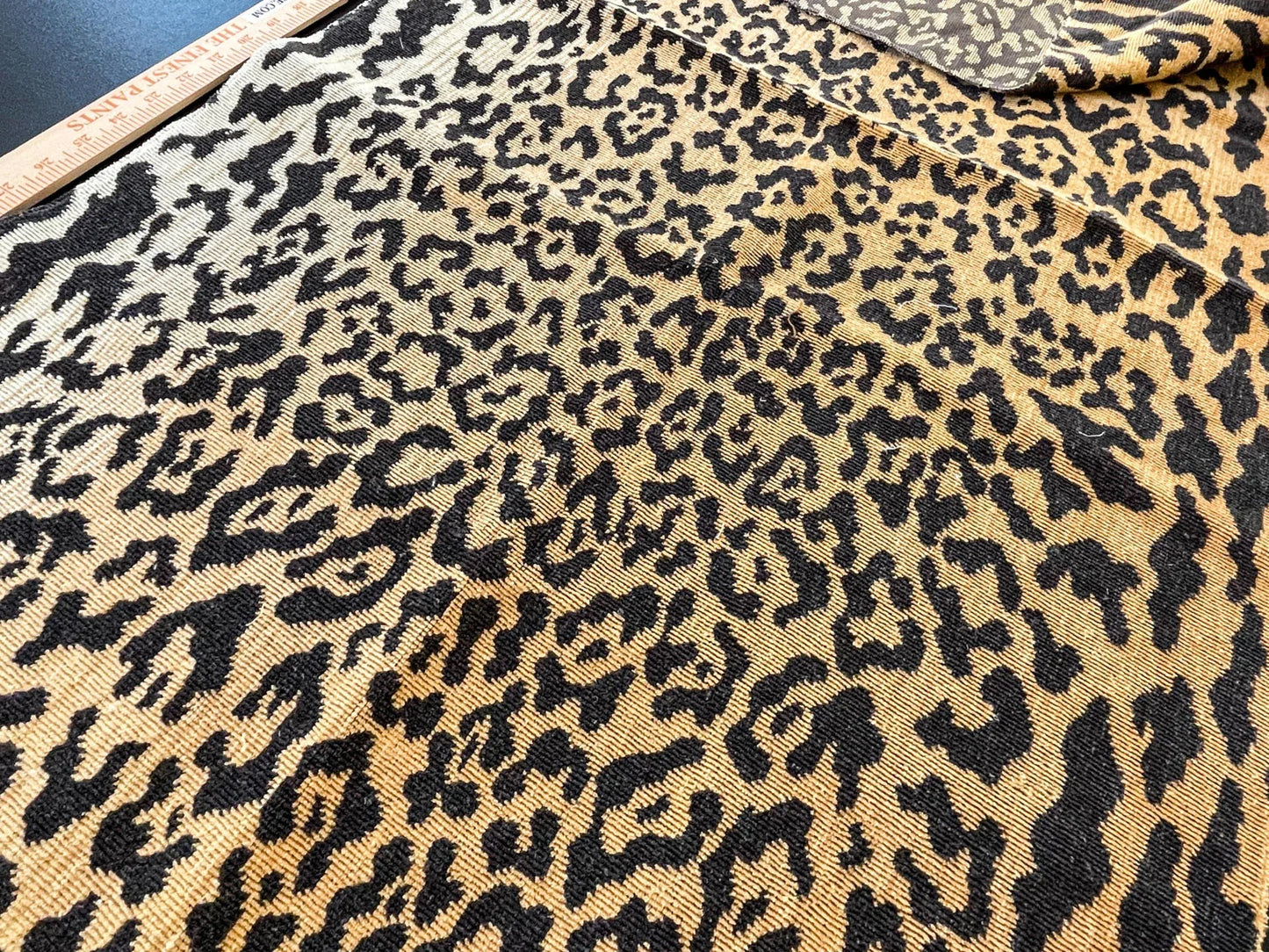 13 Berkbox63 27"x1.2yard Scalamandre Old World Weavers Leopard Velvet Piccolo  Linen Hiend Animal skin Cheetah Orange Black Velvet MSRP USD 500+/yard