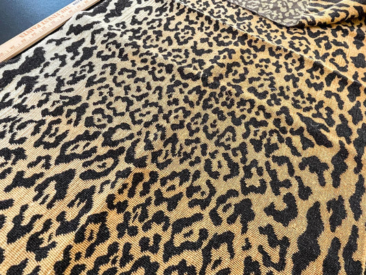 13 Berkbox63 27"x1.2yard Scalamandre Old World Weavers Leopard Velvet Piccolo  Linen Hiend Animal skin Cheetah Orange Black Velvet MSRP USD 500+/yard