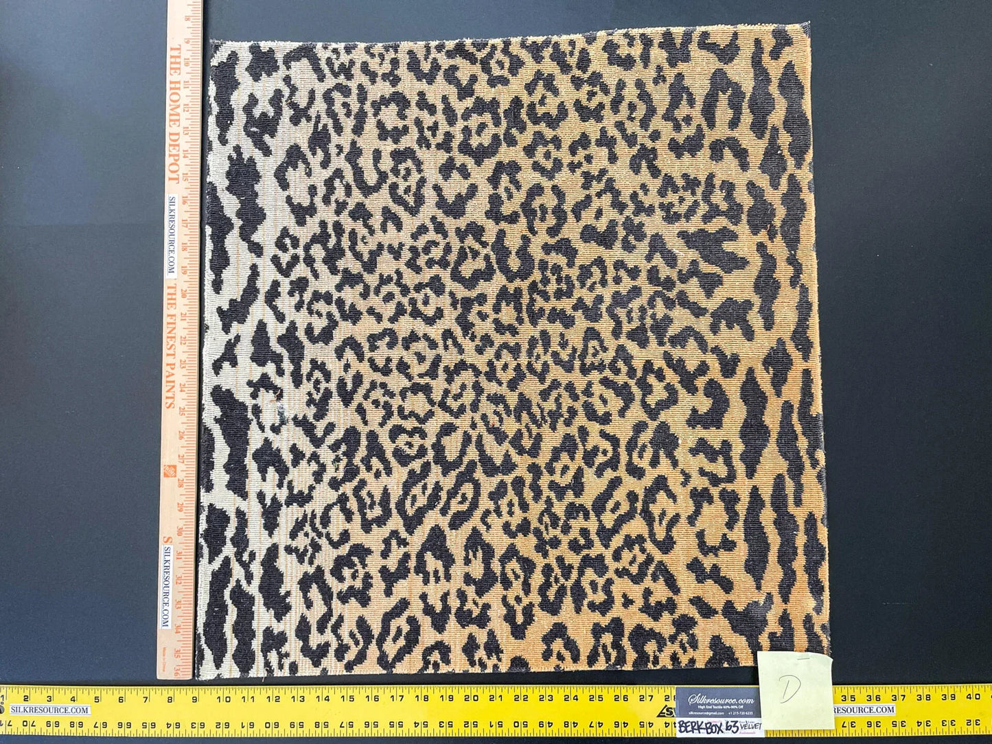 14 Berkbox63 Square Scalamandre Old World Weavers Leopard Velvet in Piccolo Linen Hiend Animal skin Cheetah Orange Black Velvet MSRP USD 500+/yard