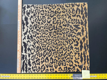 14 Berkbox63 Square Scalamandre Old World Weavers Leopard Velvet in Piccolo Linen Hiend Animal skin Cheetah Orange Black Velvet MSRP USD 500+/yard
