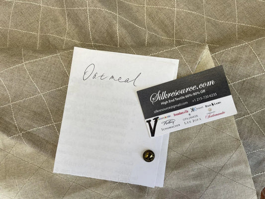 21 Boxv Scalamandre Square Showroom Sample 1.1 Yard Oatmeal Squares