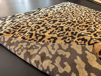 15 Berkbox63 26"x25" Scalamandre Square Piccolo 100% Linen Hiend Animal skin Cheetah Orange Black Velvet MSRP USD 500+/yard