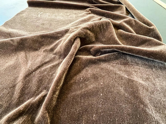 16 Berkbox63 30"x1yard Scalamandre Mohair Velvet Plain Brown
