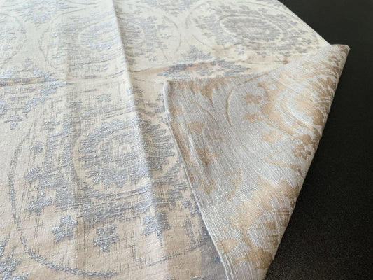 3 Berkbox65 27"x27" Square Scalamandre MANDALA Beige on Gray Medallion MSRP USD258/y