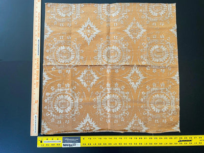 5 Berkbox65 27"x27" Square Scalamandre MANDALA Yellow on Gray Medallion MSRP USD258/y