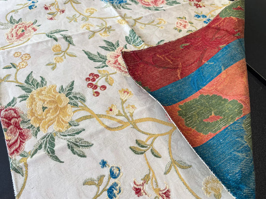 6 Berkbox65 17"x27" Scalamandre STUPINIGI White Chinoiserie Peony Lampas Floral MSRP USD418/y