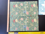 7 Berkbox65 27"x27" Scalamandre STUPINIGI Green Chinoiserie Peony Lampas Floral MSRP USD418/y