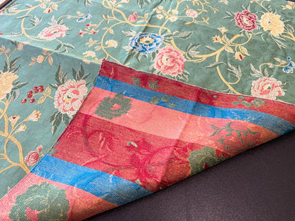 7 Berkbox65 27"x27" Scalamandre STUPINIGI Green Chinoiserie Peony Lampas Floral MSRP USD418/y