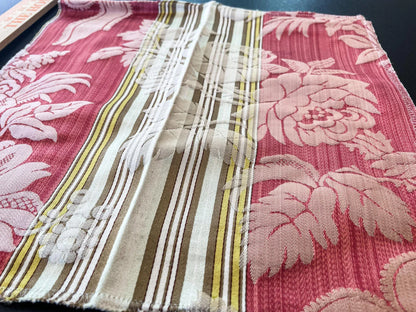 8 Berkbox65 12"x12" Scalamandre Renaissance lampas Red Flower Large Pattern