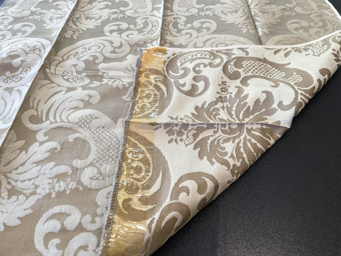 9 Berkbox65 Square Scalamandre Botanical Beige Large Pattern