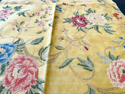 11 Berkbox65 17"x27" Scalamandre STUPINIGI Yellow Chinoiserie Peony Lampas Floral MSRP USD418/y