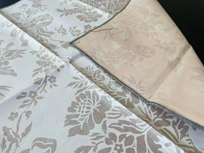 15 Berkbox65 Square 20"x26" Scalamandre Renaissance Floral White Beige Woven