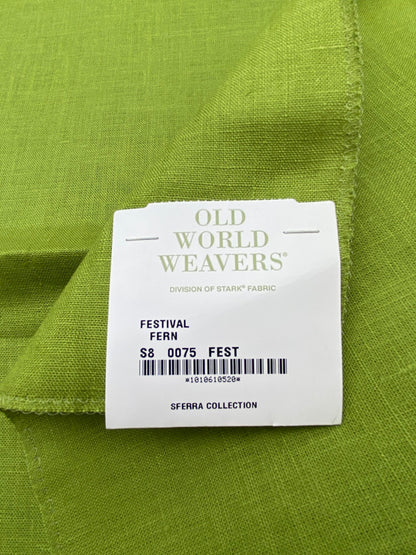 12 Berkbox93 Square Plains Texture by Old World Weavers Festival Fern Green Linen Solid MSRP USD124/y