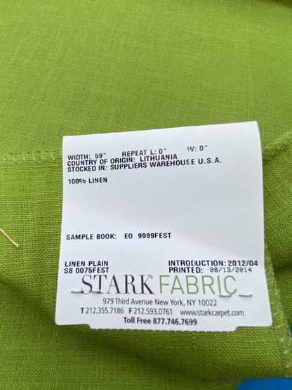 12 Berkbox93 Square Plains Texture by Old World Weavers Festival Fern Green Linen Solid MSRP USD124/y