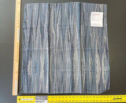 17 Berkbox65 SQUARE 27"x27" Scalamandre Ebru Silk Weave Bluestone Marbled Paper Silk Jacquard Texture Deep Blue Black Ocean MSRP USD 424/Y