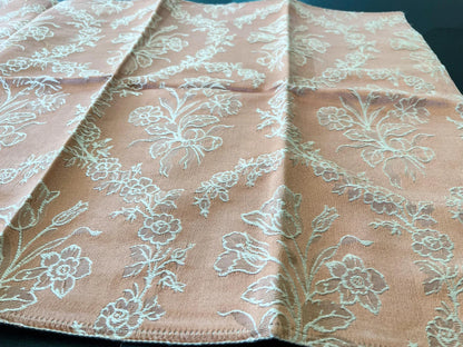 18 Berkbox65 16"x24" Scalamandre Floral Silk lampas Peach White