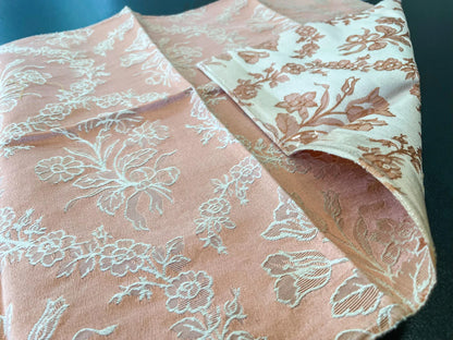 18 Berkbox65 16"x24" Scalamandre Floral Silk lampas Peach White