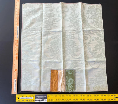 20 Berkbox65 26"x26" Scalamandre Floral Silk Damask White Gray