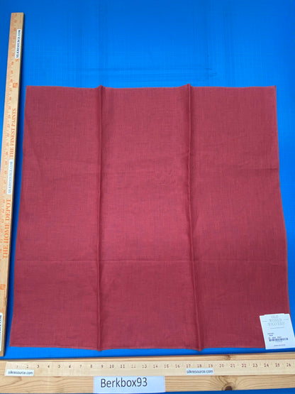 16 Berkbox93 Square Plains Texture by Old World Weavers Festival Rose Red Linen Solid MSRP USD124/y