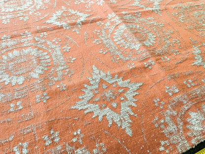 21 Berkbox65 26"x26" SQUARE Scalamandre MANDALA Orange on Gray Medallion MSRP USD258/y