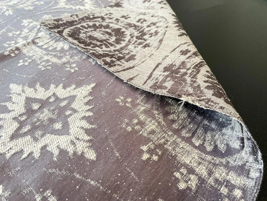 25 Berkbox65 27"x27" SQUARE Scalamandre MANDALA Brownish on Gray Medallion MSRP USD258/y