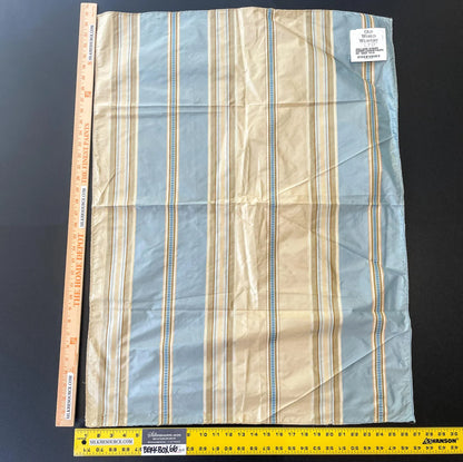 1 Berkbox66 27"x1yard  Scalamandre GALLARD STRIPE CORNFLOWER/TAUPE