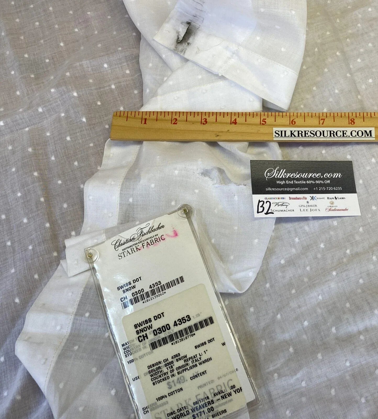 1 Berkbox2 Scalamandre 2.2 Yards Swiss Dot Snow