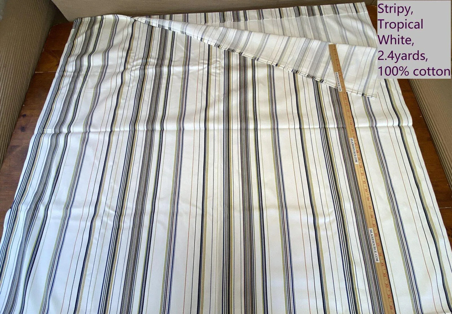 4 Berkbox2 Scalamandre 2.2 Yards Stripy Tropical White