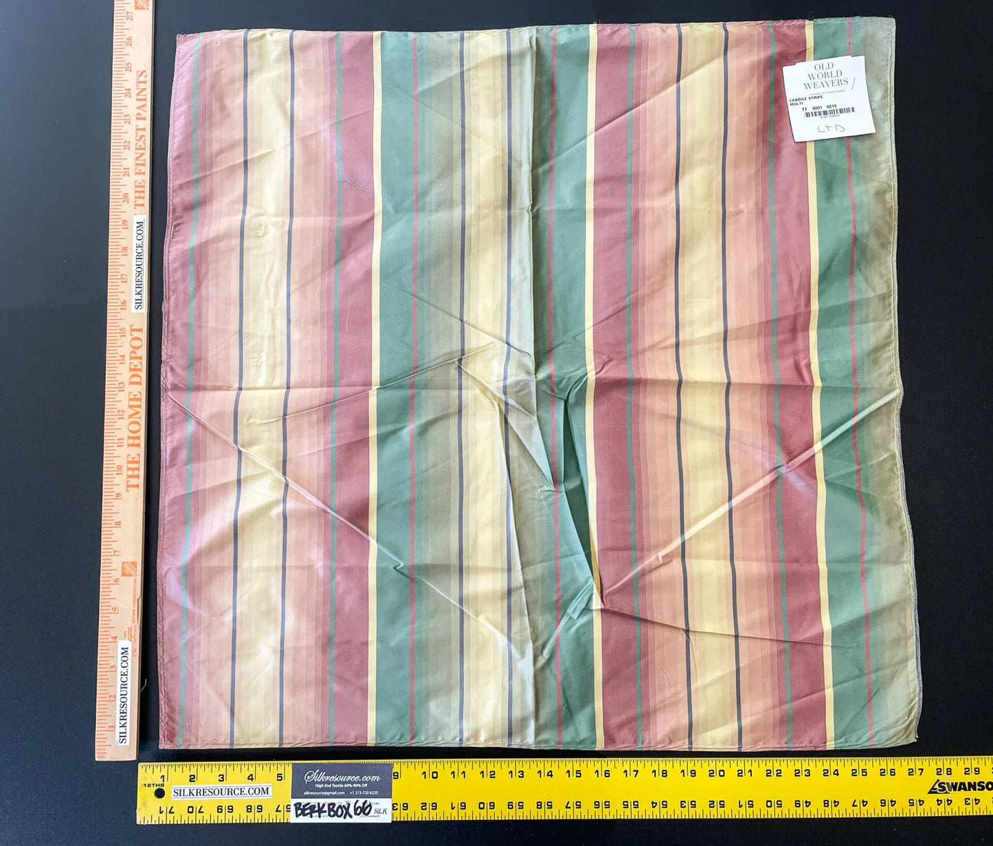2 Berkbox66 26"x26" SQUARE  Scalamandre CANDICE STRIPE MULTI