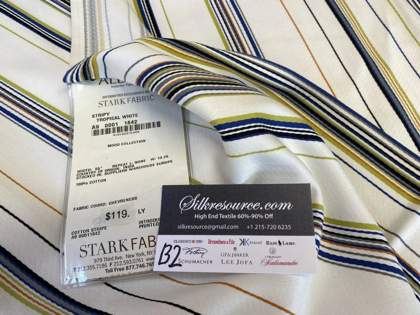 4 Berkbox2 Scalamandre 2.2 Yards Stripy Tropical White