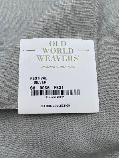 23 Berkbox93 Square Plains Texture by Old World Weavers Festival Silver Gray Linen Solid MSRP USD124/y