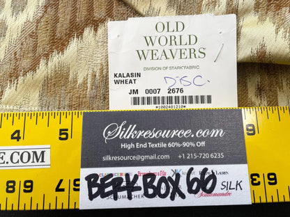 3 Berkbox66 25"x27" Scalamandre KALASIN WHEAT Silk Ikat MSRP USD726/y