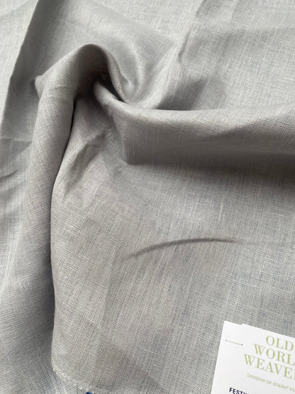 23 Berkbox93 Square Plains Texture by Old World Weavers Festival Silver Gray Linen Solid MSRP USD124/y