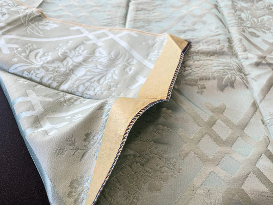 5 Berkbox66 21"x25" Scalamandre SQUARE  Floral White Lampas  Plain