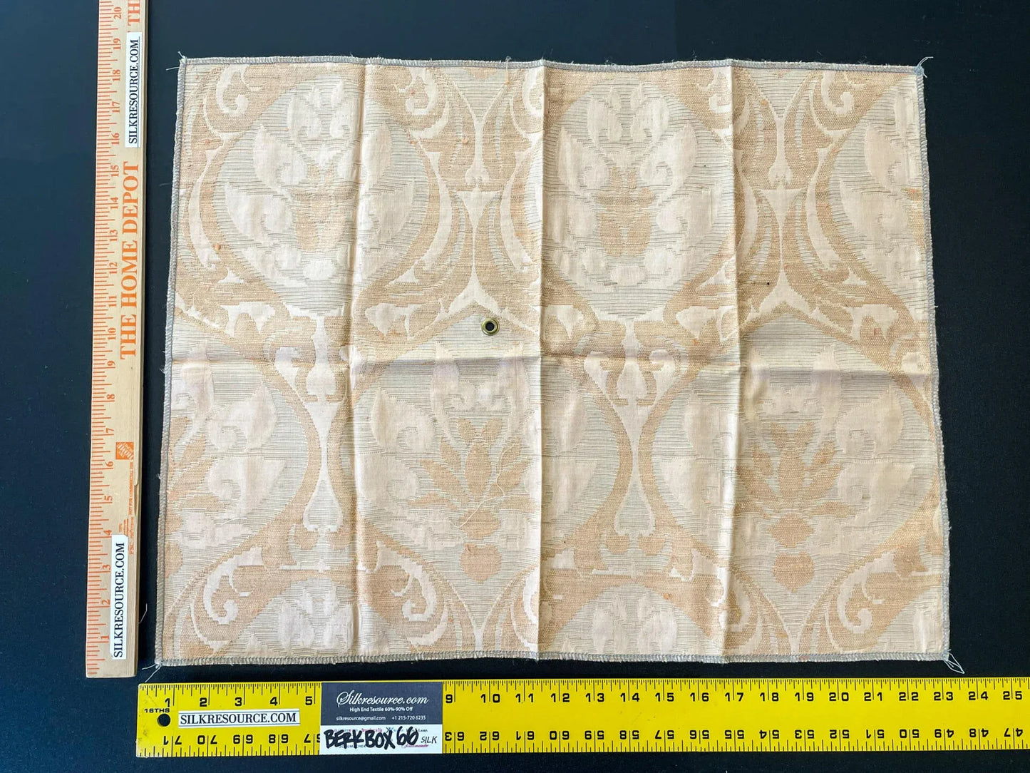 6 Berkbox66 18"x23" SQUARE Scalamandre Damask Large Pattern light Yellow Beige