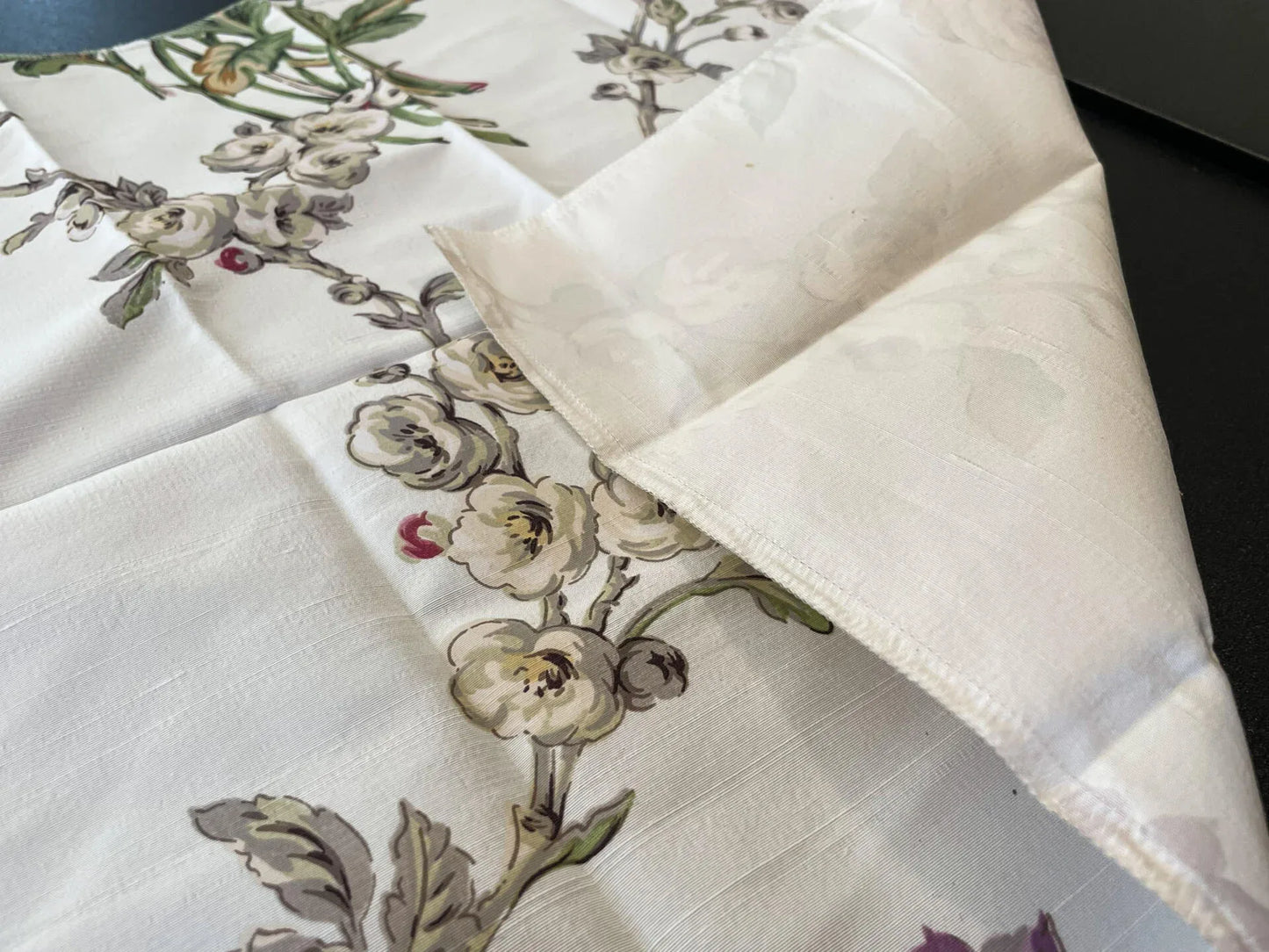 9 Berkbox66 17"x17"Scalamandre Silk Floral Print Red Beige Yellow Purple flowers on White