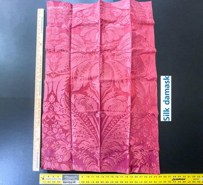 10 Berkbox66 25"x1 yard Scalamandre Floral Red Silk Damask