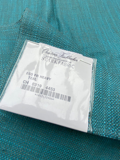 29 Berkbox93 Square Plains Texture by Christian Fischbacher Eco FR Heavy Teal Blue Solid MSRP USD300+/y