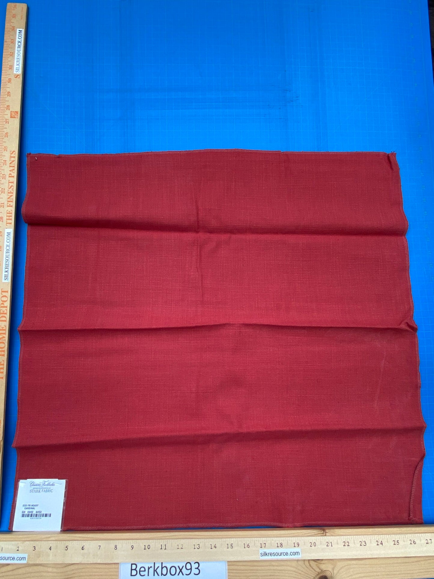 30 Berkbox93 Square Plains Texture by Christian Fischbacher Eco FR Heavy Cardinal Red Solid MSRP USD300+/y