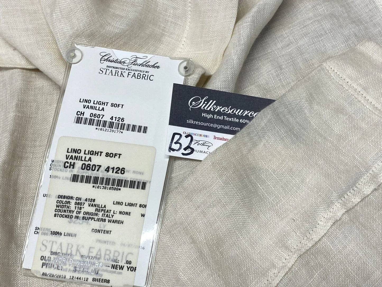 1 Berkbox3 Scalamandre 2.2 Yards Lino Light Soft Vanilla MSRP USD316/Y by  Christian Fischbacher