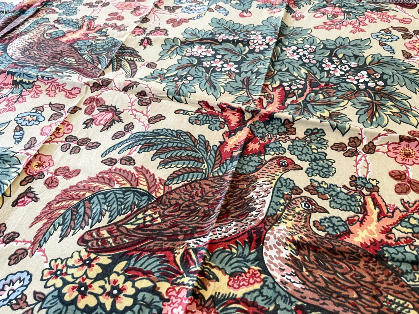 13 Berkbox66 18"x 26" Scalamandre Silk Print Birds Tree Foliage Botanical