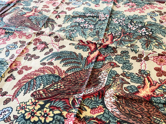 13 Berkbox66 18"x 26" Scalamandre Silk Print Birds Tree Foliage Botanical
