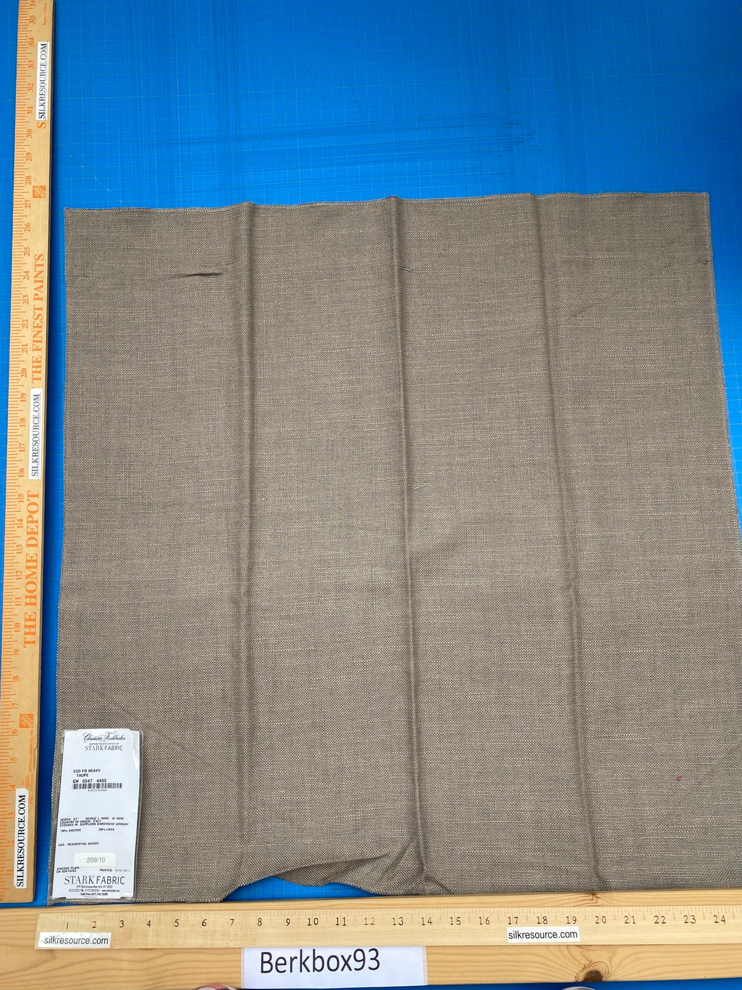 32 Berkbox93 Square Plains Texture by Christian Fischbacher Eco FR Heavy Taupe Gray Brown Solid MSRP USD300+/y