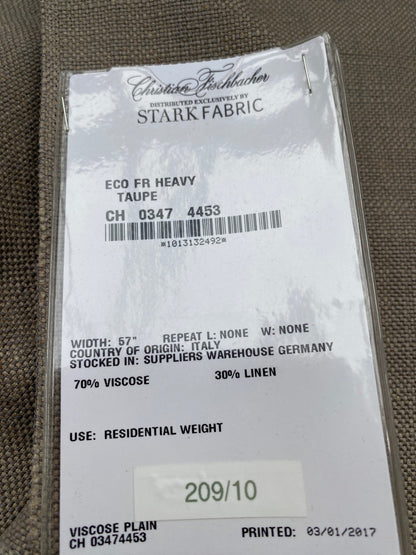 32 Berkbox93 Square Plains Texture by Christian Fischbacher Eco FR Heavy Taupe Gray Brown Solid MSRP USD300+/y