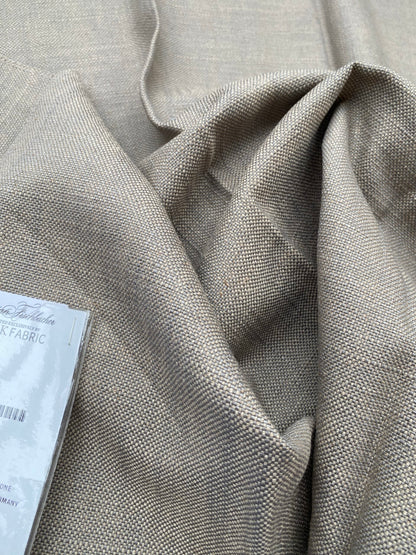32 Berkbox93 Square Plains Texture by Christian Fischbacher Eco FR Heavy Taupe Gray Brown Solid MSRP USD300+/y