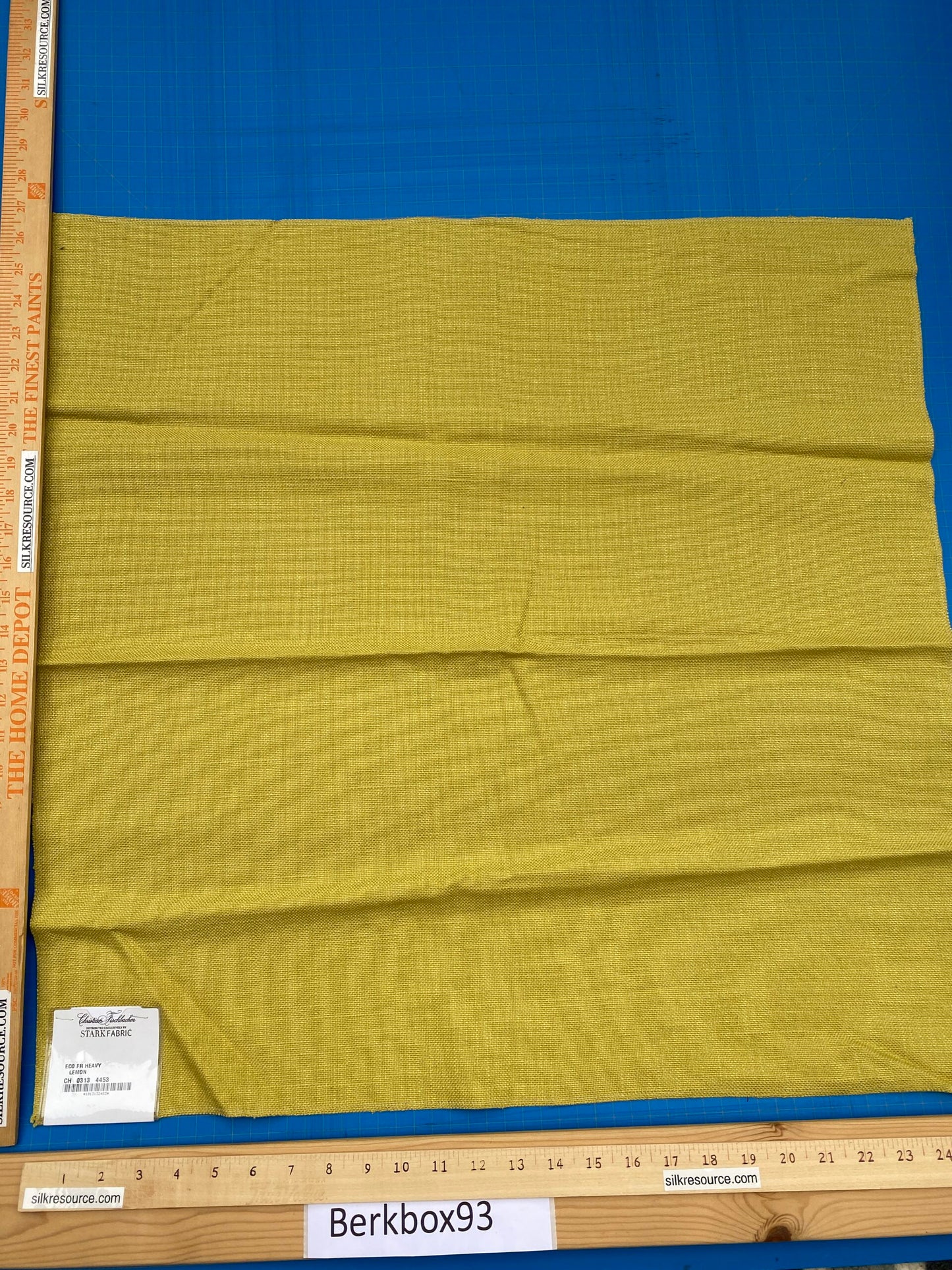 33 Berkbox93 Square Plains Texture by Christian Fischbacher Eco FR Heavy Lemon Yellow Solid MSRP USD300+/y